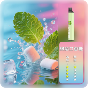 KISS凱斯電子煙MIX&SHARE拋棄式6500口【綠箭口香糖】